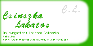 csinszka lakatos business card